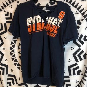 syracuse lace up tee